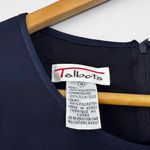 Talbots 80s 90s Vintage Navy Chiffon Cottagecore Bow Evening Midi Dress Size 4 Photo 7