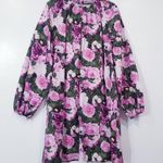 Lela Rose Floral Print Long Sleeves Rosette Shift Dress Pink Size 10 Photo 0