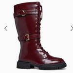 Shoedazzle Womens New  Gabrela Lace-Up Flat Boot Color: Oxblood Photo 0