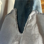 Velvet by Graham & Spencer Blue White Striped Fringe Peasant Coastal Top Size S Photo 2
