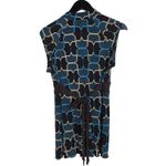 Studio 1940 XL Retro Belted Top Brown Blue V-Neck 2000s Y2K-Era Mod Style Photo 6