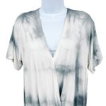 American Eagle  Marble Tie Dye Draped Twist Wrap Front Short Sleeve T-Shirt Top Photo 3