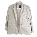 Gap  Women’s Sz S Petite Cream Beige Blazer Two Button Jacket Long Sleeve Photo 4