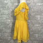 Lovers + Friends Yellow Ruffled Strapless Mini Sundress Photo 4