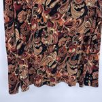 Vintage Y2K Mirasol Top Womens Large Black Acetate Fall Paisley Floral Print Photo 10