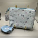 Rare HTF Japan Purchased Sanrio 2020 Cinnamoroll Twin Pouch + Coin Purse New! Blue Photo 2