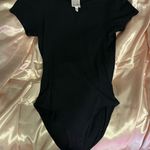 belle du jour Black Lace Ribbed Bodysuit  Photo 0