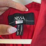 Nissa Ruched Midi Cocktail Dress Satin Red Size 2 Used Christmas Holiday Party Photo 5