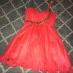 My Michelle Coral formal 1 beaded shoulder strap dance dress Photo 4