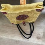 Chinese Oriental Vintage Silk Golden Red Double Handle Shoulder Bag Tote Purse Photo 8