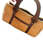 Beach Bag Woven in Straw wooden handles Photo 1
