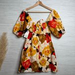 Billabong  mini dress floral cotton puff sleeves Photo 3