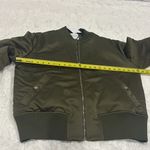 Grey Lab NWT  Cropped Sateen Effect  Bomber Jacket Size Small .  Olive color . Photo 8