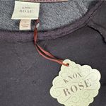 Knox Rose NWT  Embroidered Floral Flower Coal Soft Boho Coastal Top Large Photo 3