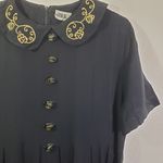 J.B.S. LTD. Large Black Vintage, Shift, Peter Pan Collar, Embroidered Dress Photo 2