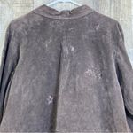 Dressed by David Dart Large Brown Embroidered 100% Genuine Leather Button Jacket Photo 10