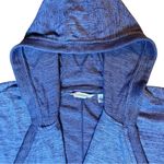 Athleta  Blissful Wrap Sweater Medium Blue Open Cardigan Hood Pockets Thumb Holes Photo 7