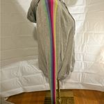 Gray Long Sleeve Hooded Sweatshirt with Yellow and Purple Stripes Size L Photo 2