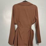 Pretty Little Thing NWT  Button Front Wide Leg Jumpsuit Chocolate Brown Size 12 Photo 5