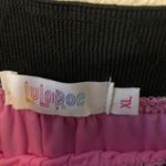 LuLaRoe Lola Skirt Black Floral Lace over Bright Neon Pink Lining Sz XL NWT Photo 8