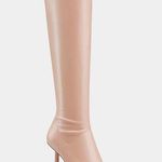 NWOT Femme LA Whistler Leather Pointed Stiletto Knee High Boots Latte 38 / 7.5 Photo 0