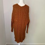 Free People  orange chunky knit oversize sweater size S Photo 4