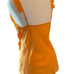 Equipment Orange Silk Ruffled Sleeveless Blouse Photo 2