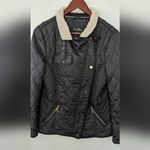 Sam Edelman Black Rylie Moto Quilted Sherpa Jacket Winter Coat Women's Small Photo 2