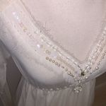 Avenue of the Stars beautiful beaded diamond sheer long sleeve blouse White Size L Photo 3