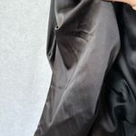 Cache Vtg  Dress 12 Black Satin Cap Sleeve Bodycon Cocktail Formal Midi Photo 5