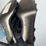 Nanette Lepore  Black Suede Ruffle Strappy Heels Sandals Women's Size‎ 9.5 Photo 4