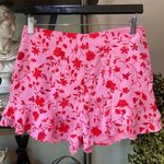 Likely Stevie Printed Flounce Floral High Rise Shorts Pink Red Women's Size 4 Photo 6