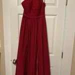 Azazie Burgundy One Shoulder Bridesmaid Dress Photo 2