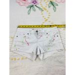Rue 21  White Denim Shorts Paint Splatter Distressed Frayed Raw Hem Casual 01 Photo 3