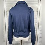 Blushmark "Serena" Moto Jacket Cropped Navy Blue-Large Photo 1