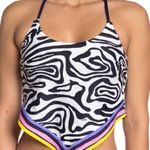 Trina Turk Hankerchief Bikini Halter Top Zebra Print with Bright Stripes Sz. 8 Photo 0