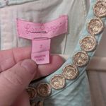 Lilly Pulitzer Lily Pulitzer Halter Pearl Seaside Cotton Shift Dress Size 2 Aqua/Metallic Photo 2