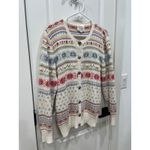 Susan Bristol Fair Isle Knit Cardigan Sweater Multi Color Floral Motif Women's M Photo 1