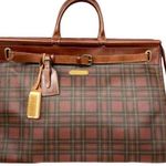 Ralph Lauren Tartan Plaid Brown Green Plaid Doctor's Bag Boston Weekend Suitcase Photo 0