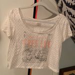 American Eagle Outfitters “Let’s Live A Free Life” Polka Dot Bicycle Crop Top Photo 0