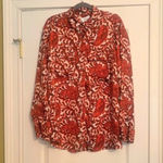 Michael Kors L/S Paisley Button Down 1X Orange Photo 3