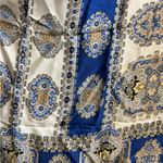 Vintage silk scarf square paisley blue cream EUC 29.5” x 30.5” Photo 10