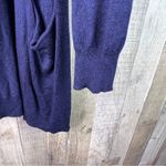 Maison Jules  Large Long Sleeve Open Front Navy Blue Lightweight Sweater Pockets Photo 3