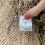 Gerard Darel | Silk Crinkle Button Down Shirt Dress Tan Black Print S Photo 4