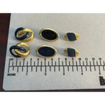 VTG Earring Lot of 3 Gold Tone Navy Enamel Napier Preppy Retro Photo 4