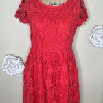 Romeo + Juliet Couture NTM: NWT Coral Crochet Short Sleeve Knee Dress Sz M Photo 0