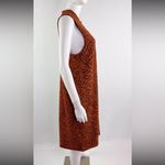 Anthropologie Brigitte Jacquard Orange Tiger Print Shift Mock Neck Dress XL Photo 4