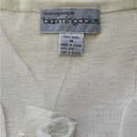 Bloomingdales  scalloped virgin wool classic cardigan sweater ivory sz medium Photo 6