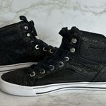 G by Guess  ladies black sparkle glitter high top sneaker shoes size 9.5 M Photo 6