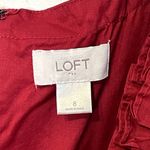 Loft  Ann Taylor Crewneck Ruffle Trim Lined Shift Dress Women 8 Sleeveless Cotton Photo 6